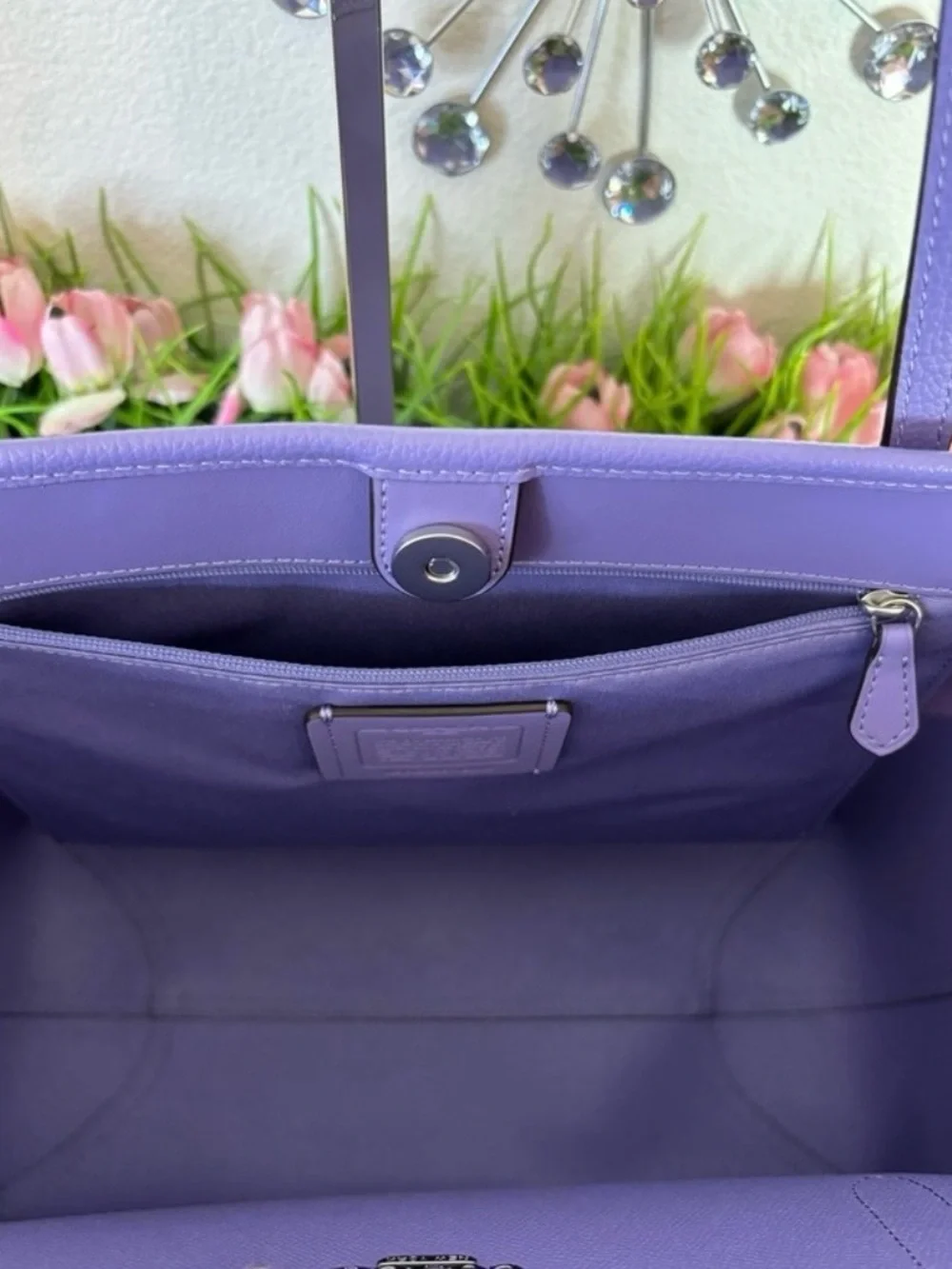 Coach Purple Lavender Pebbled Leather Tote